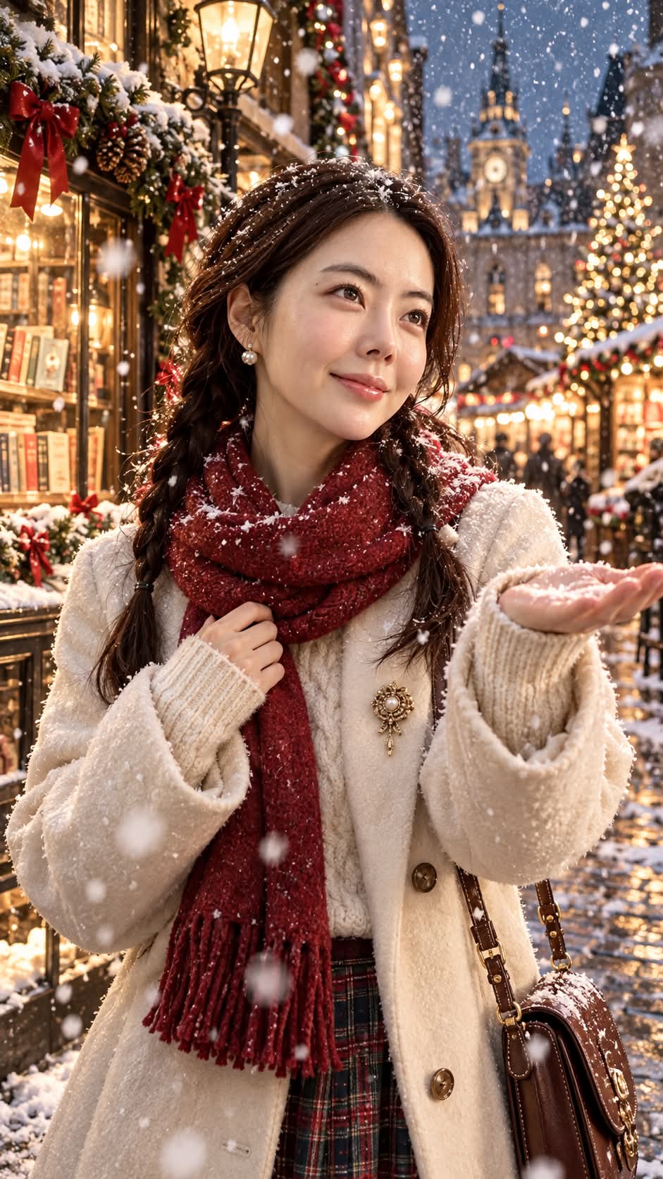 First Snowfall: Cinematic Christmas Portrait