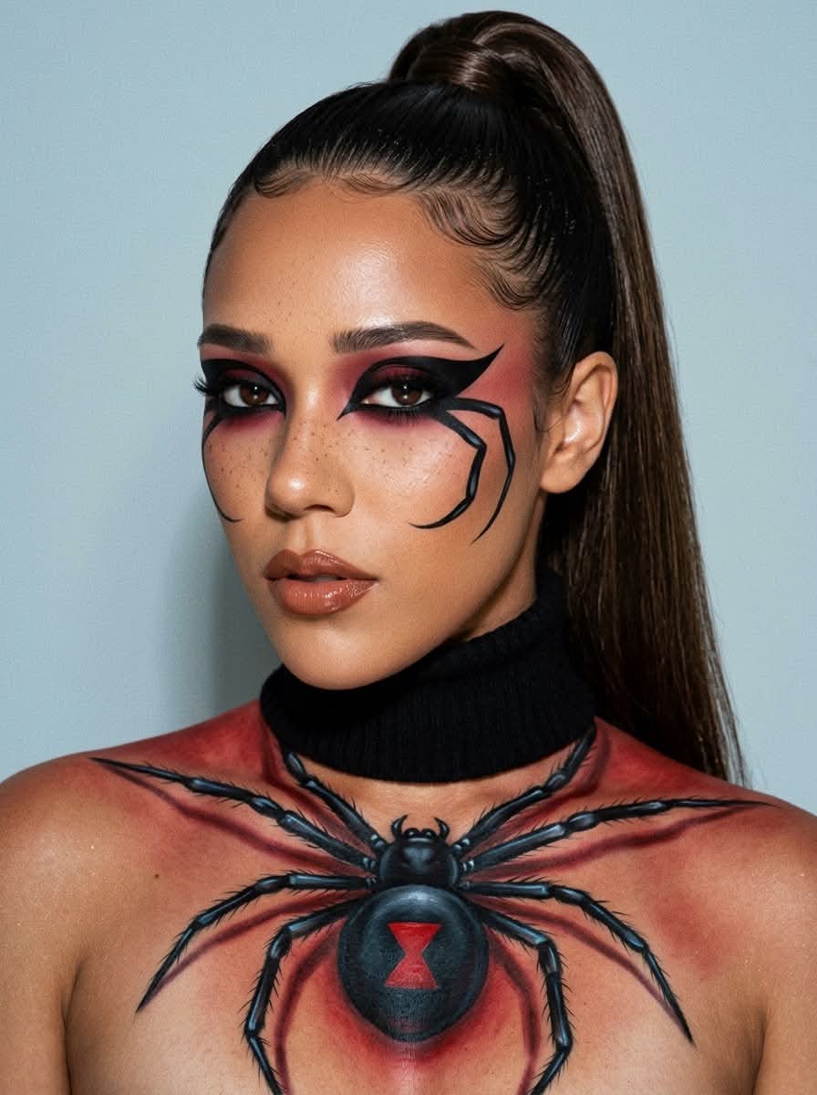 Black Widow Spider Makeup Beauty Editorial