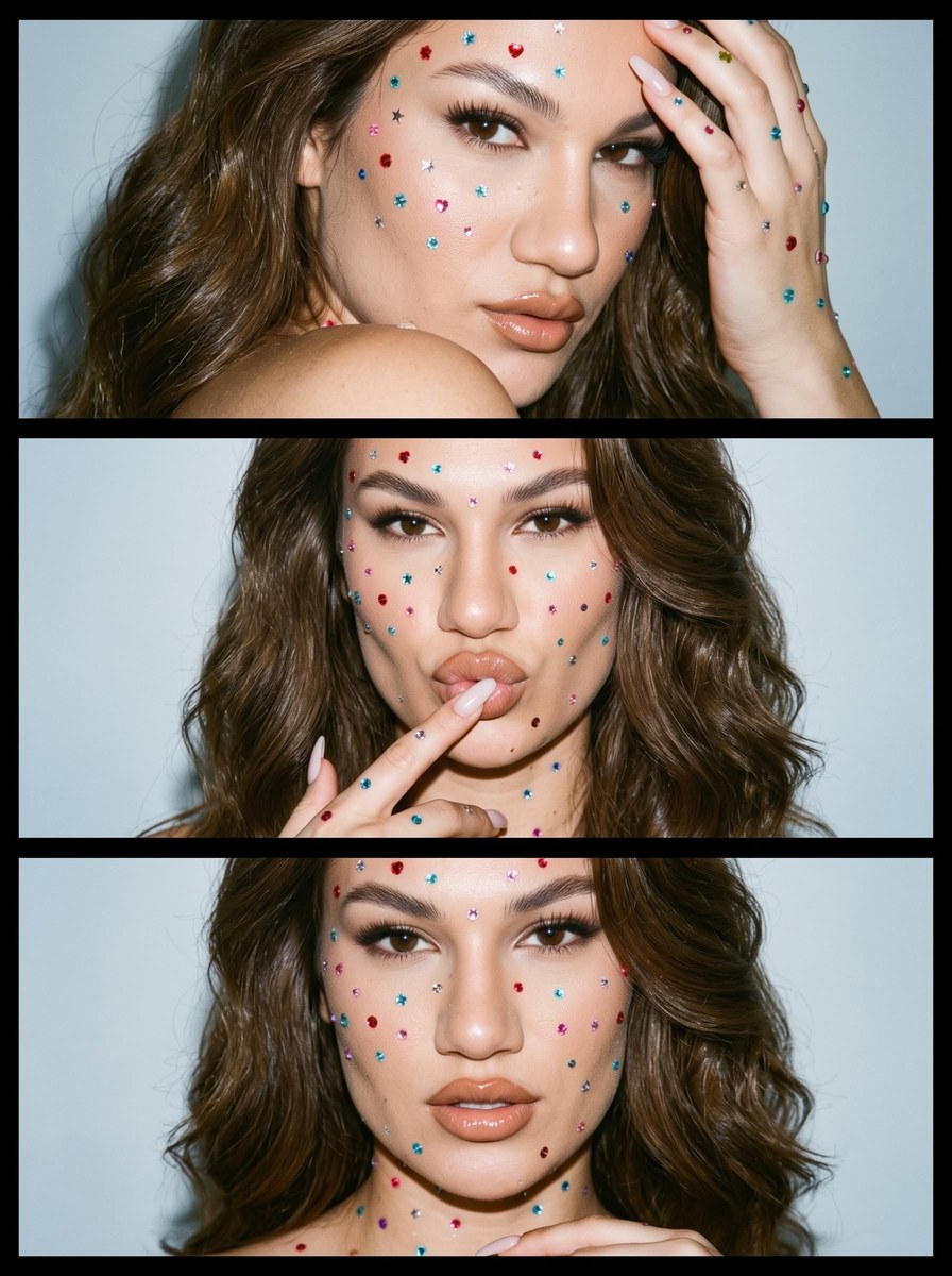 Y2K Rhinestone Beauty Triptych output 3