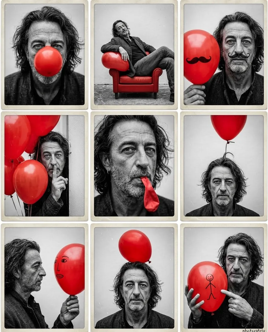 Nine Absurd Balloon Poses Collage