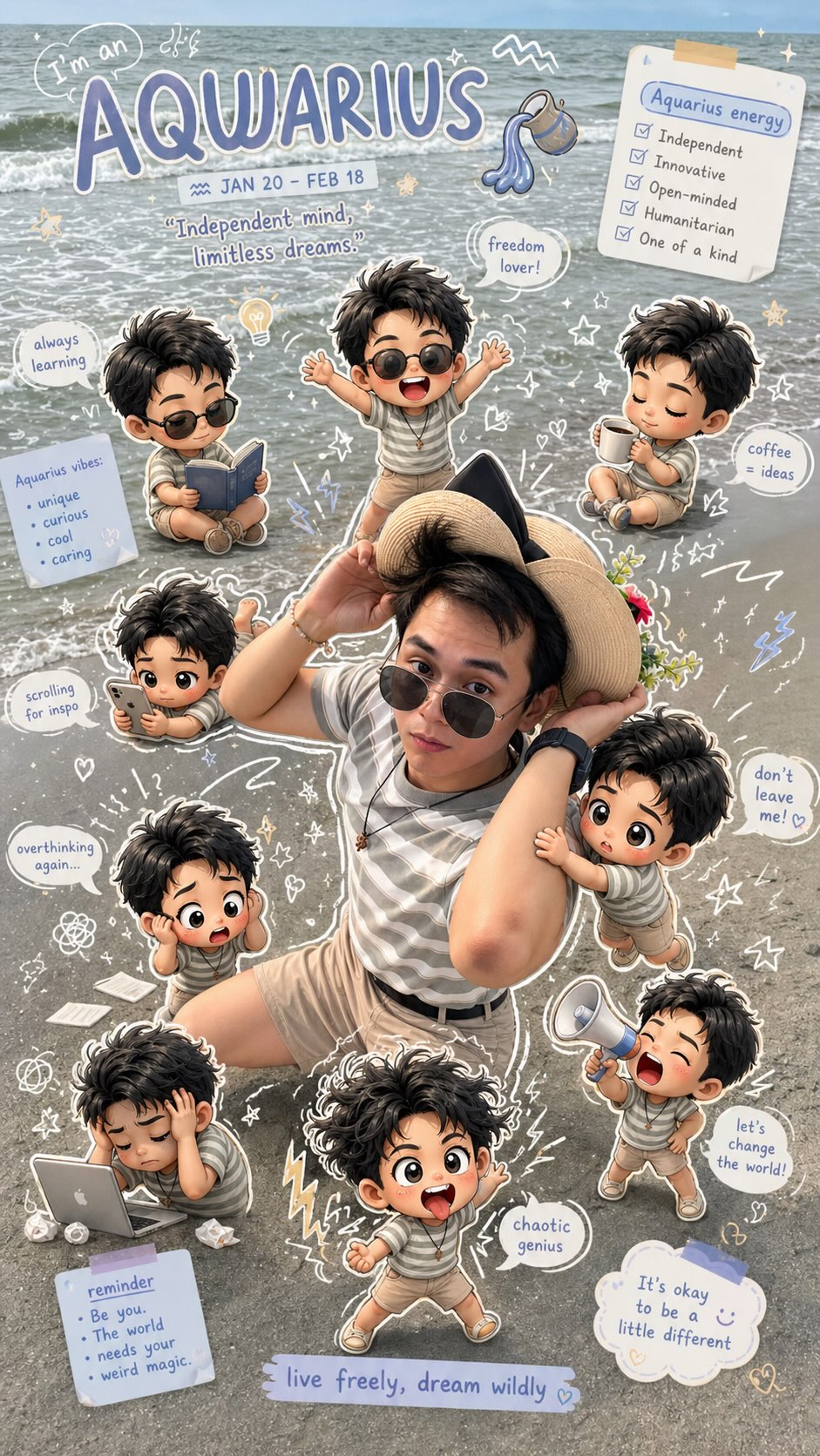 Aquarius Zodiac Chibi Poster output 4