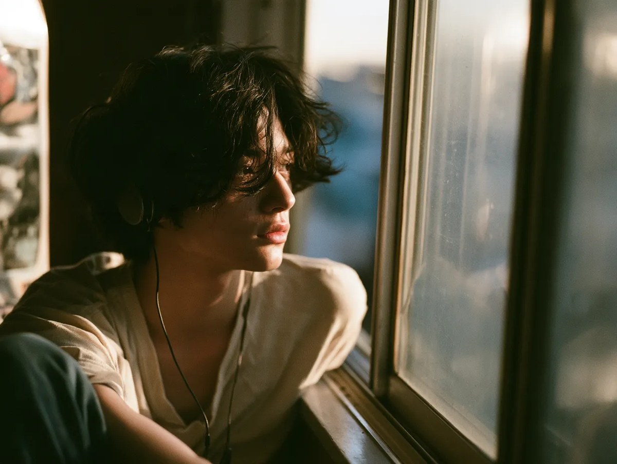 Vintage Window-Side Headphone Portrait output 1