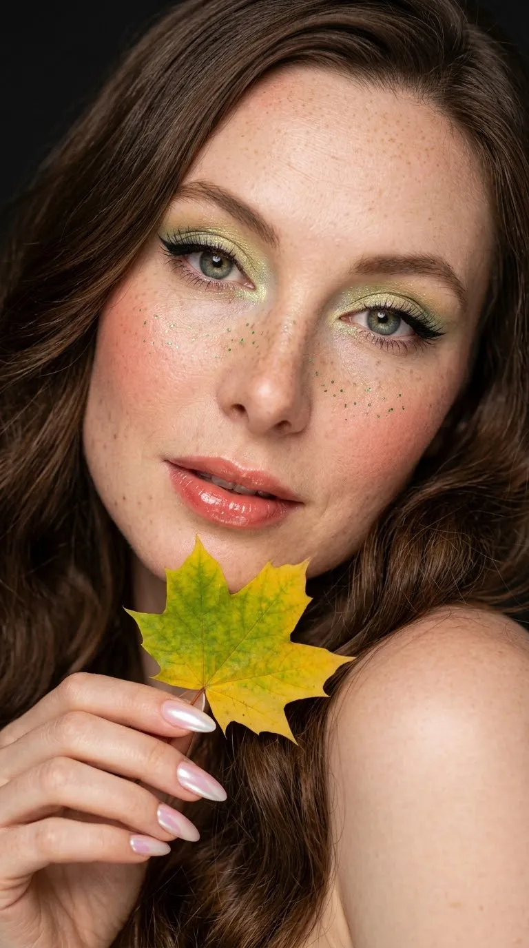 Photorealistic Autumn Makeup Macro Portrait output 1