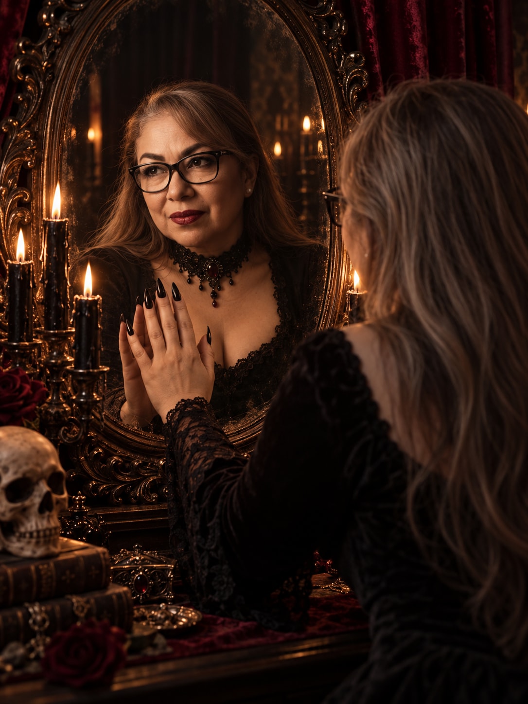 Gothic Vampire Mirror Reflection Portrait output 2