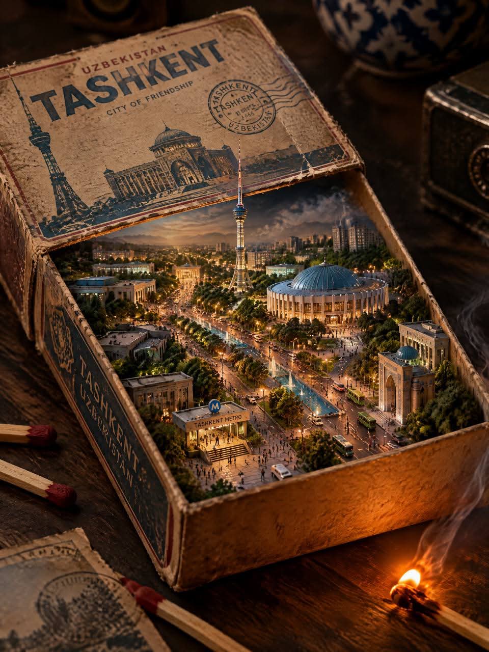 Surreal Miniature City in a Vintage Matchbox output 3