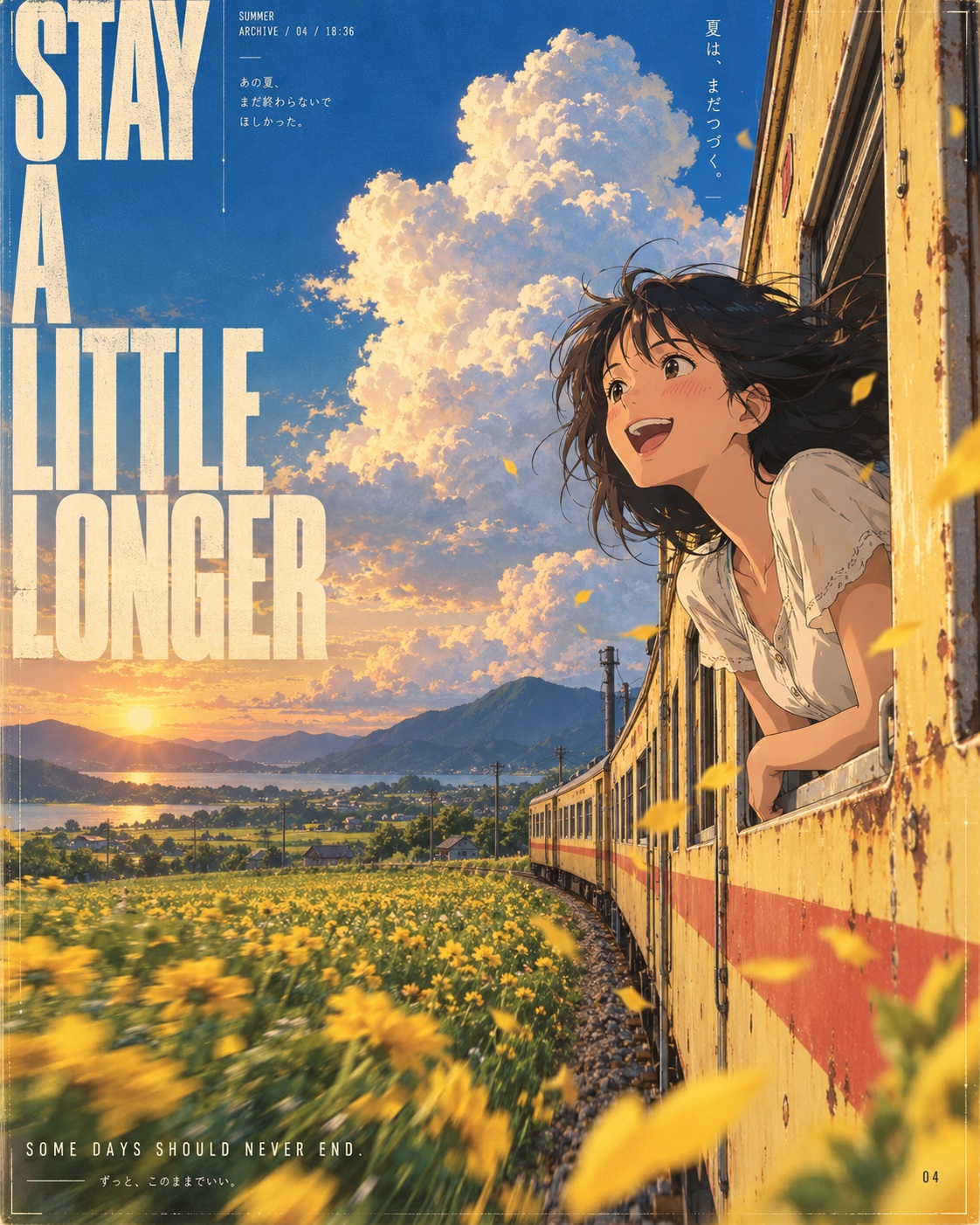 Summer Never Ends — Nostalgic Anime Poster output 1