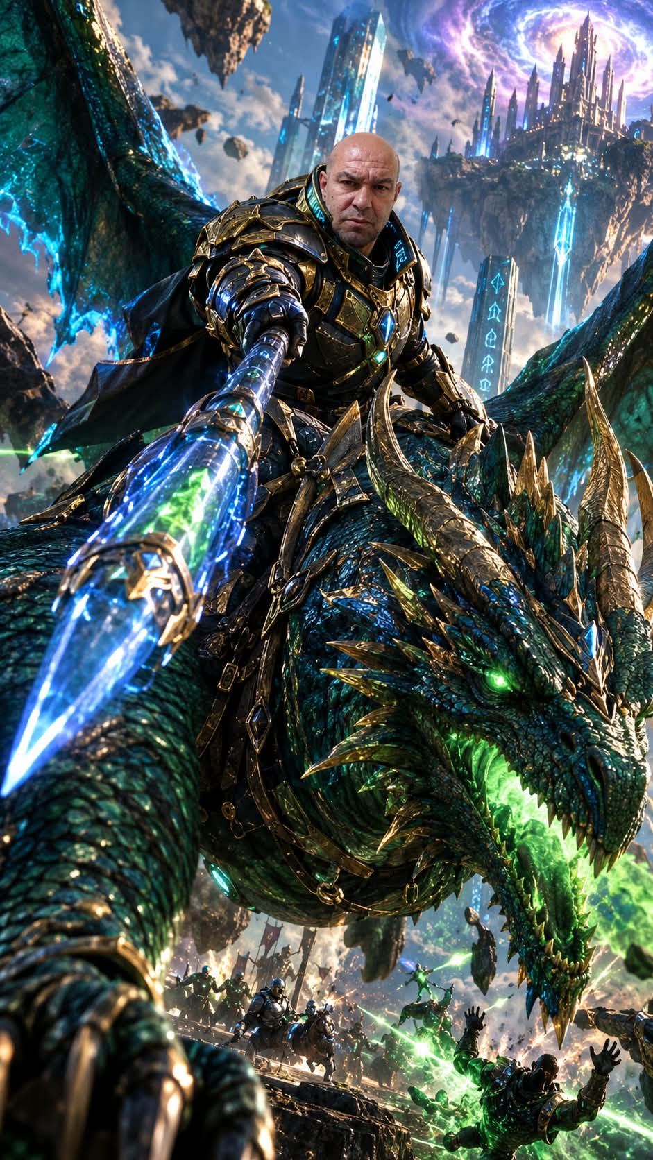 Cinematic Dragon-Rider Battle Still output 1