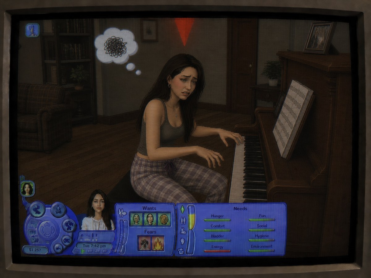 The Sims 2 CRT Gameplay Portrait output 2