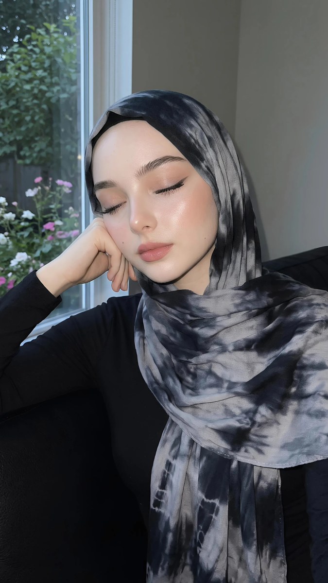 Post-Fajr Relaxing Selfie on a Black Sofa