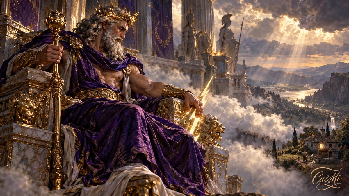 Zeus on Olympus in the Style of Gustave Moreau