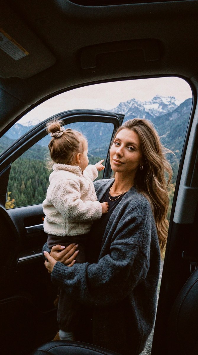 Autumn Mountain Road Trip Portrait with a Little Girl output 2
