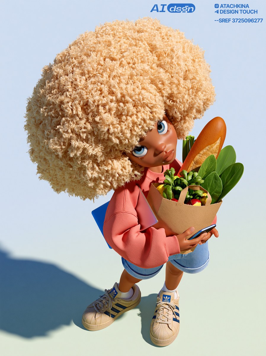 Midjourney 3D Style Reference output 4