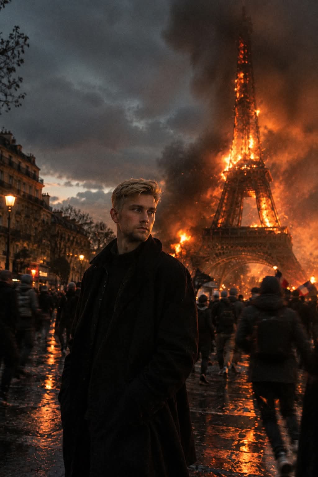 Cinematic Paris Disaster Photograph output 2