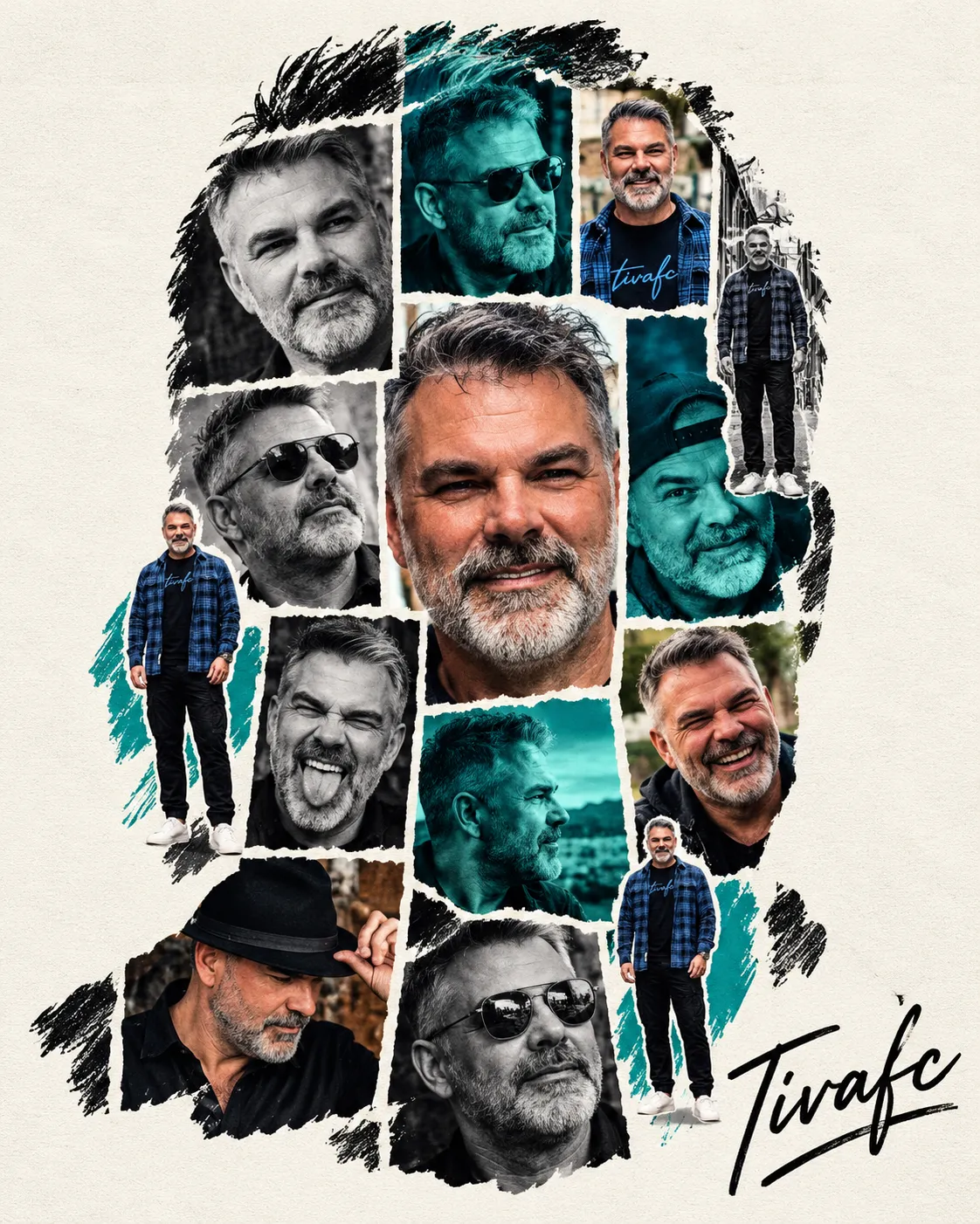 Minimalist Tiled Portrait Photo Collage output 1