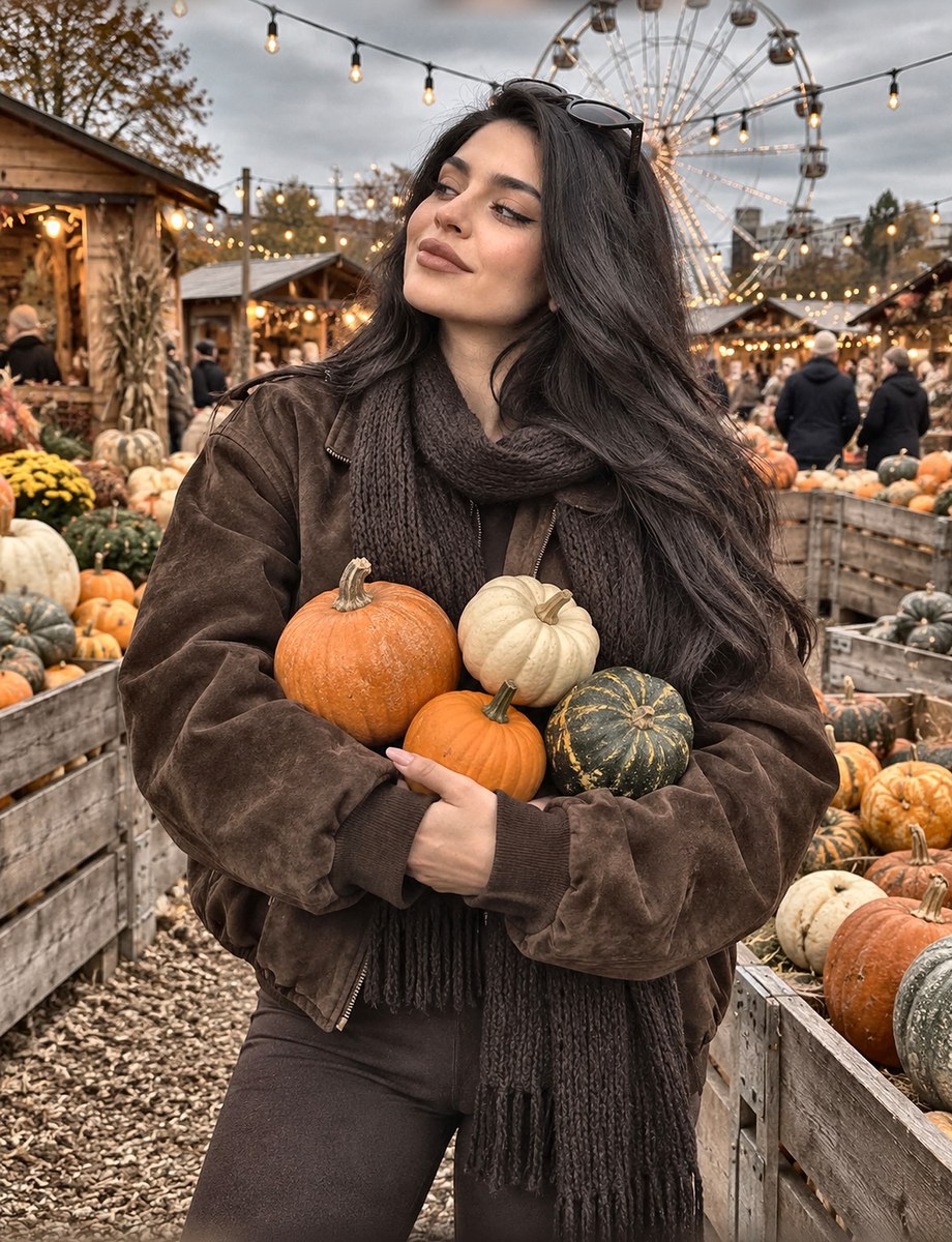 Identity-Preserving Autumn Pumpkin Market Portrait output 2