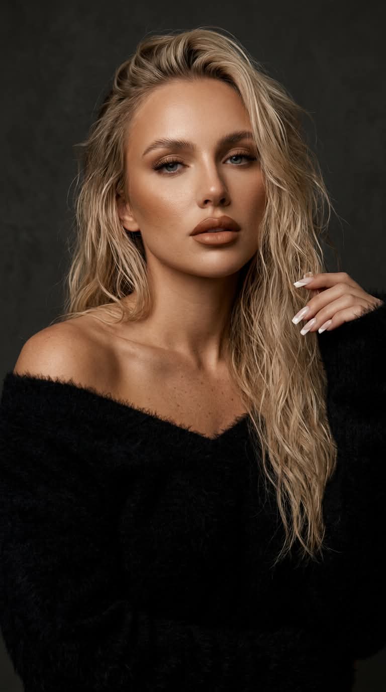 Dark Feminine Beauty Editorial Portrait