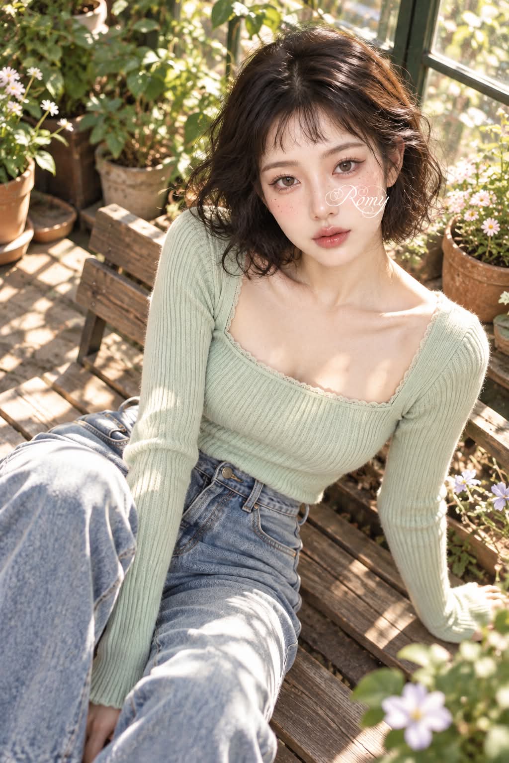 Sunlit Glasshouse Editorial Portrait output 1