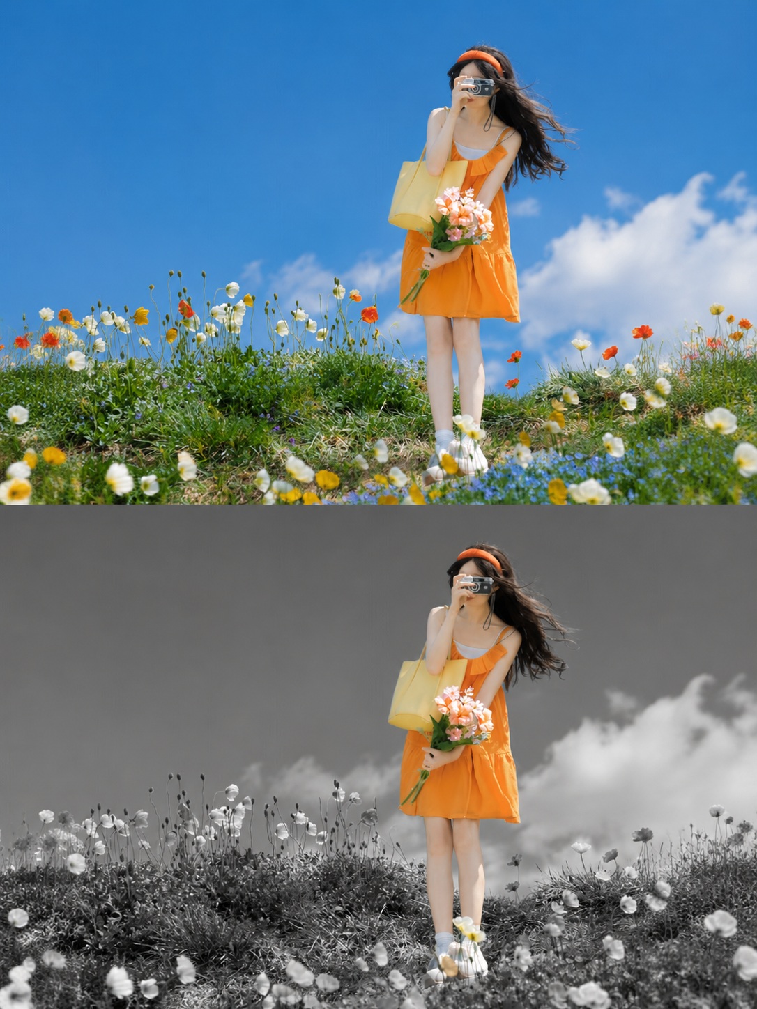 Selective-Color Black-and-White Photo output 4