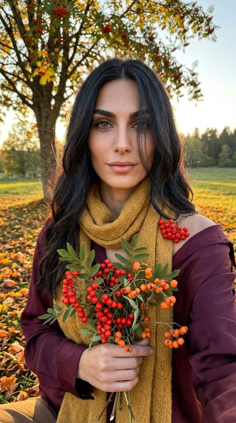 Autumn Rowan Meadow Selfie Portrait output 2