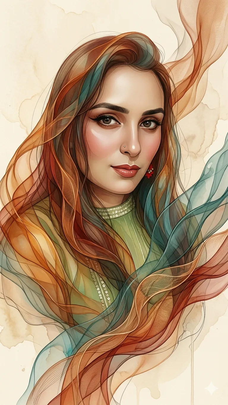 Translucent Fabric Surrealist Portrait