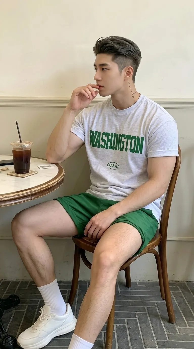 Photorealistic Korean Man in a Café output 1