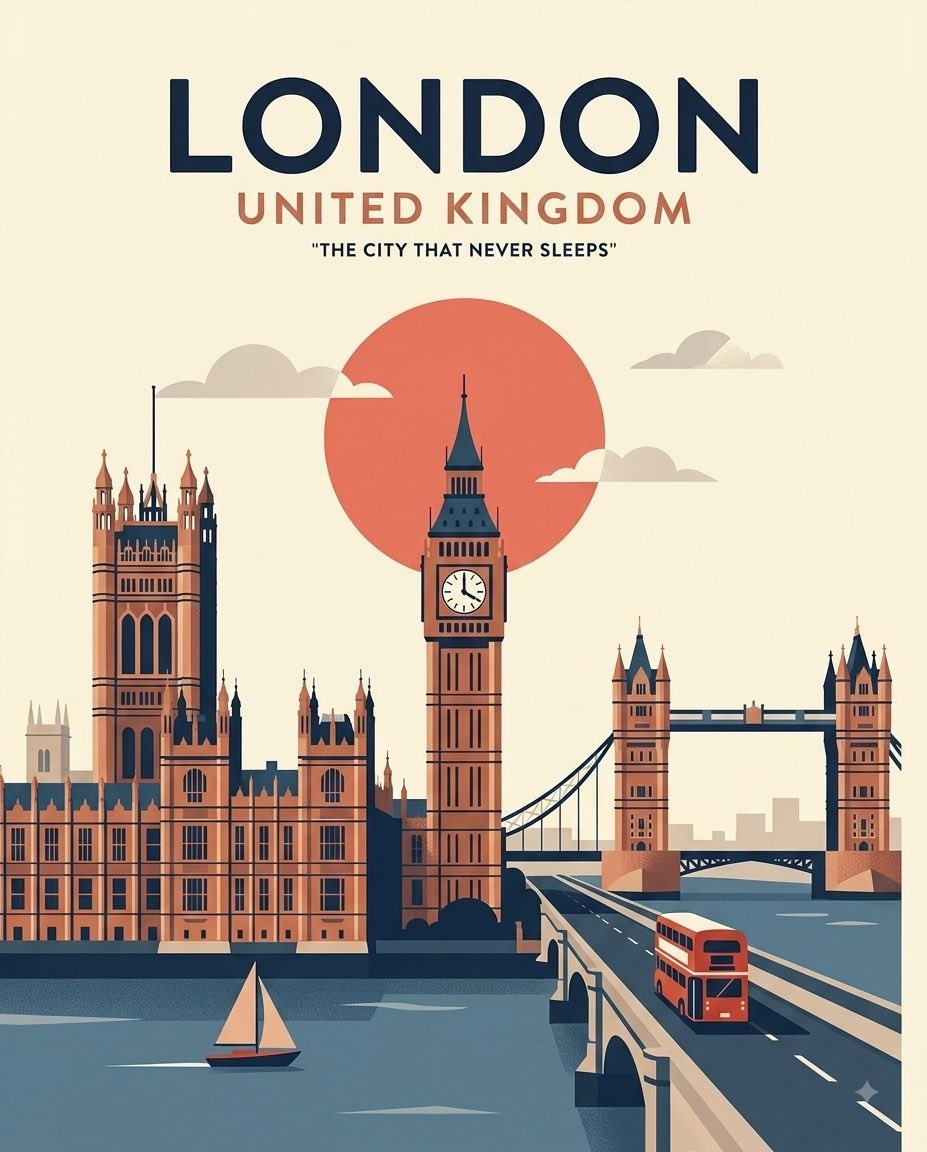 Vintage Mid-Century Travel Poster output 2