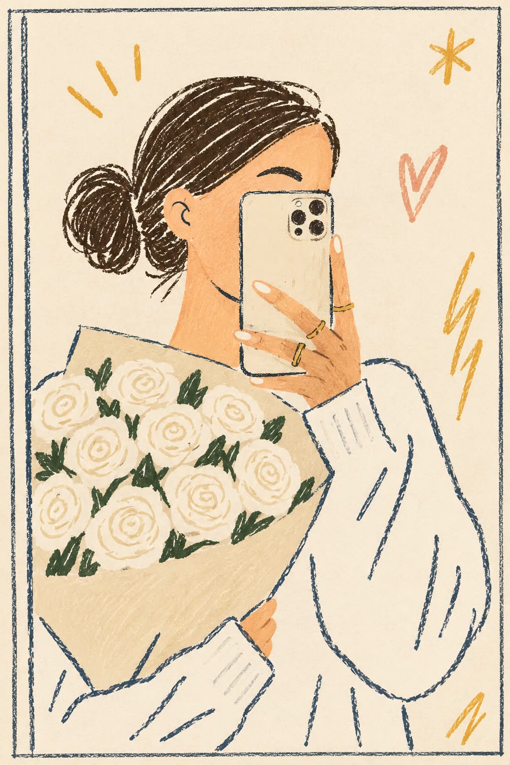 Modern Naive Pencil Illustration from a Photo