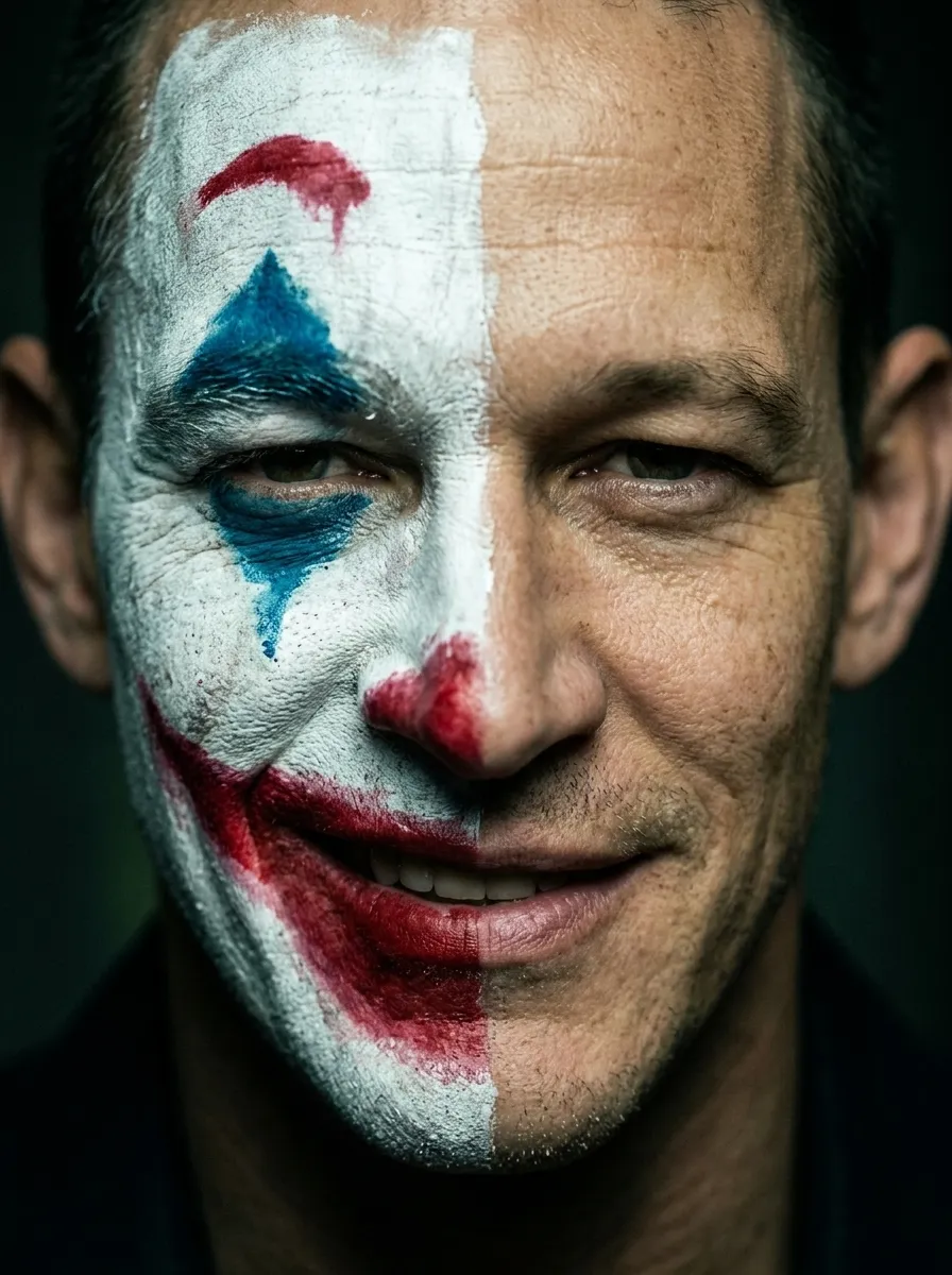 Cinematic Split-Face Joker Portrait