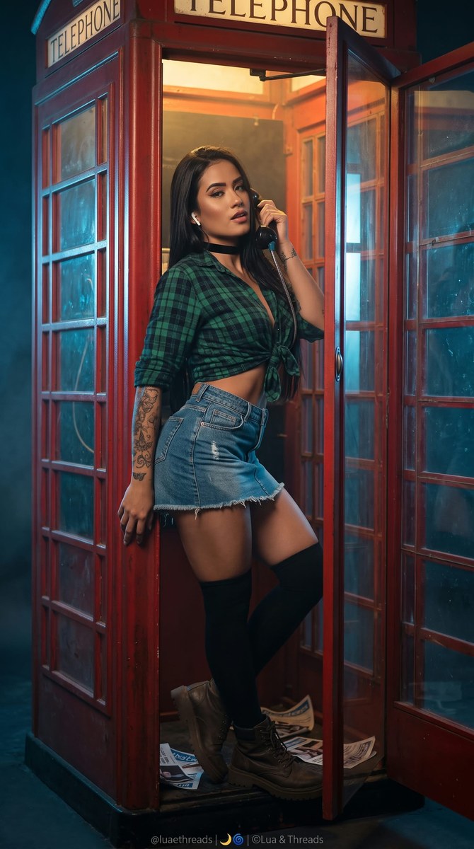 British Red Telephone Booth Editorial Portrait output 3