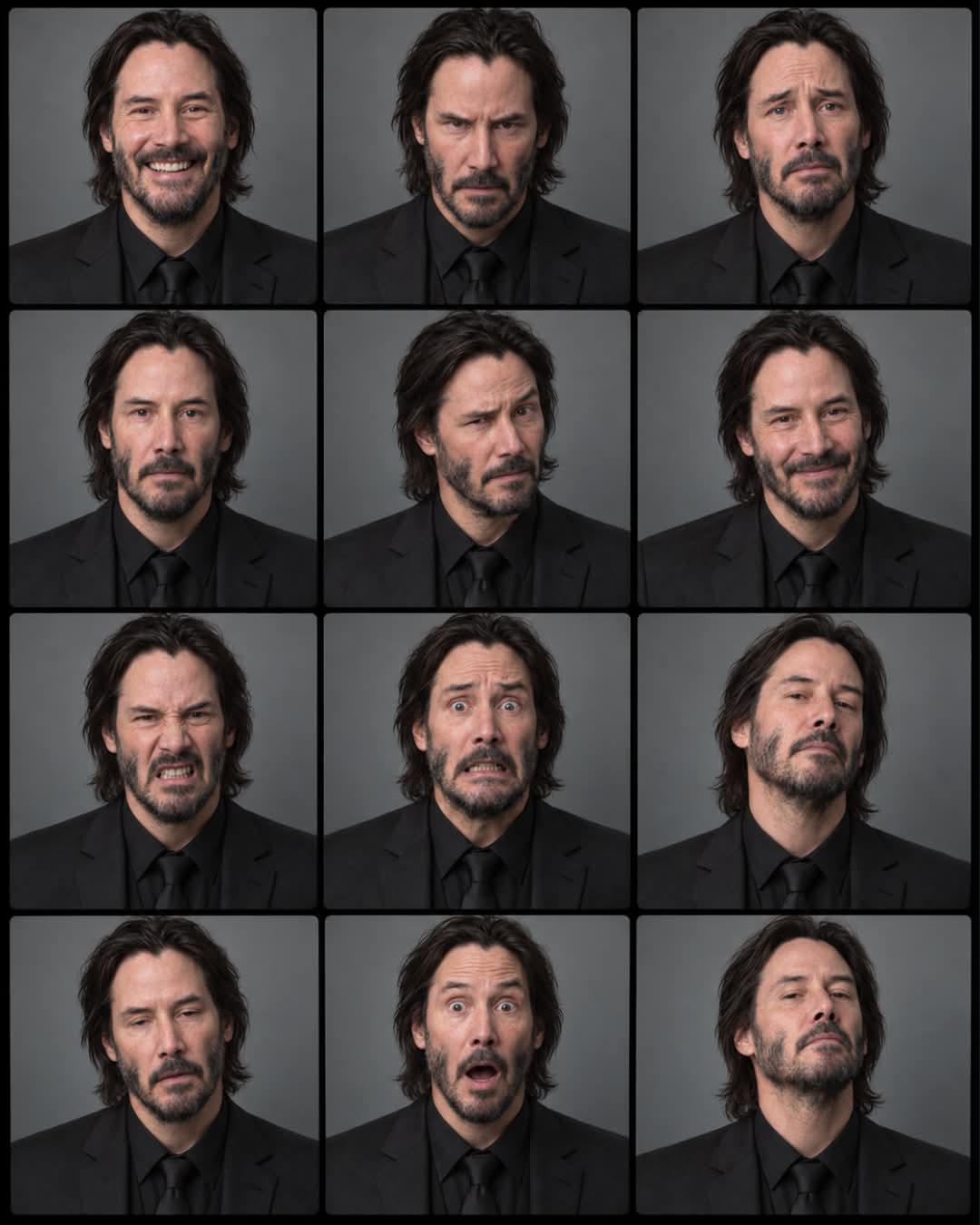 Photorealistic 12-Expression Portrait Contact Sheet output 2