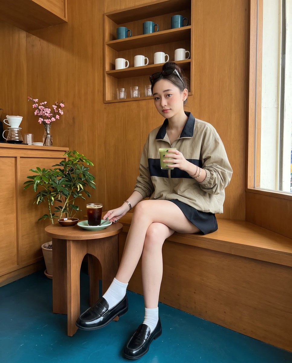 Coffee or Matcha? A Low-Angle Café Portrait output 2