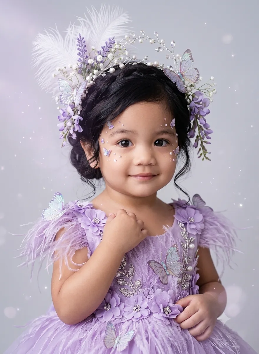 Enchanted Lavender Feather Toddler Portrait output 3