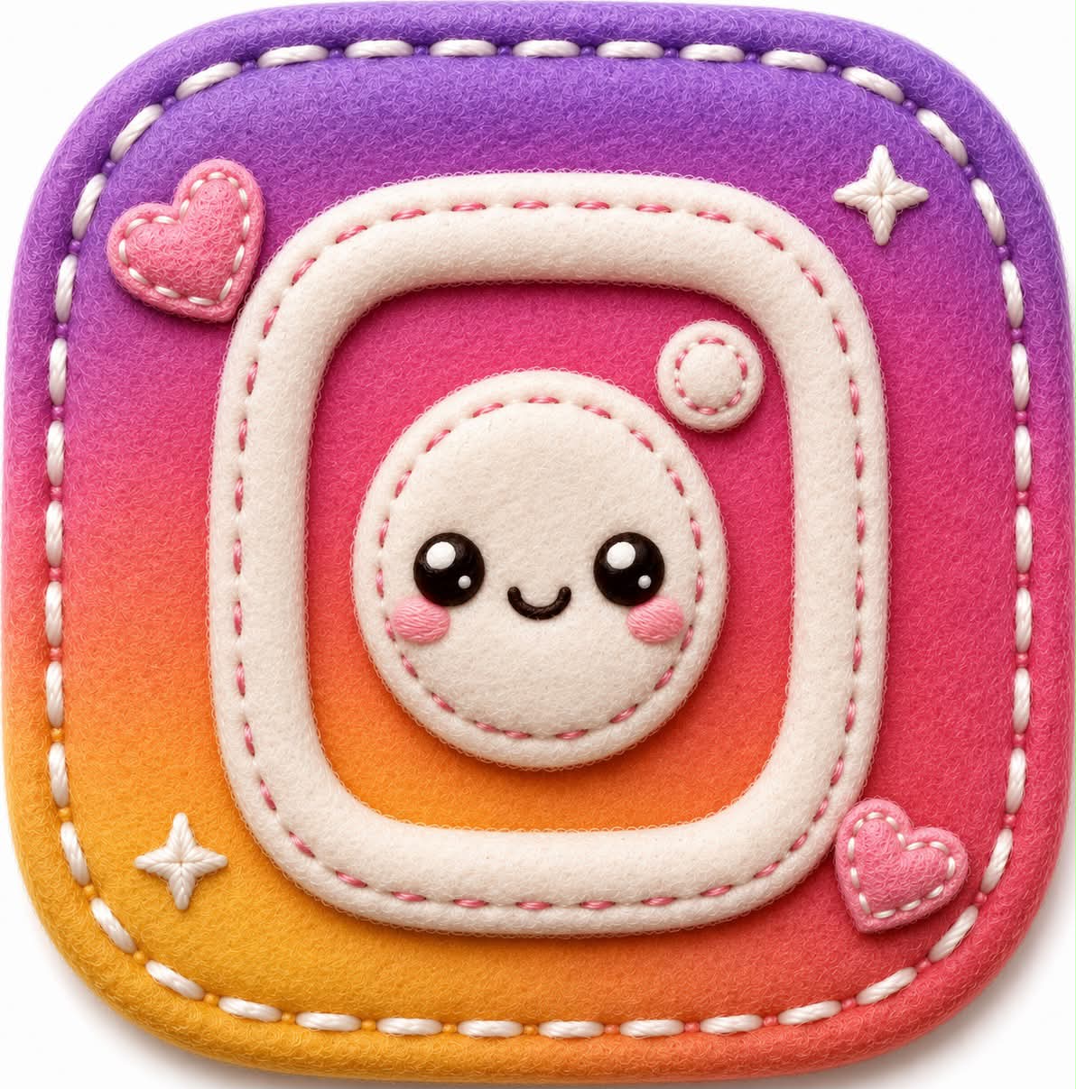 Cute Embroidered Square App Icon output 6