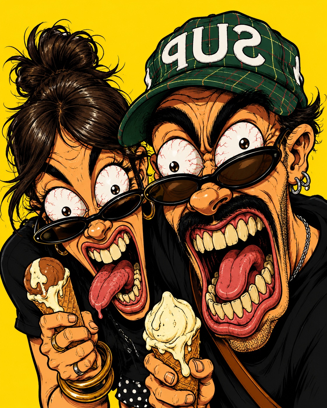 Grotesque 1990s Cartoon Portrait