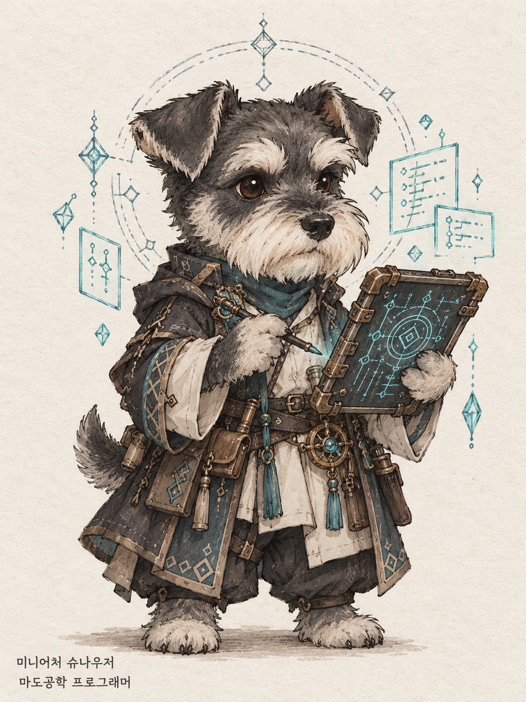 Personalized Chibi Dog Character Illustration