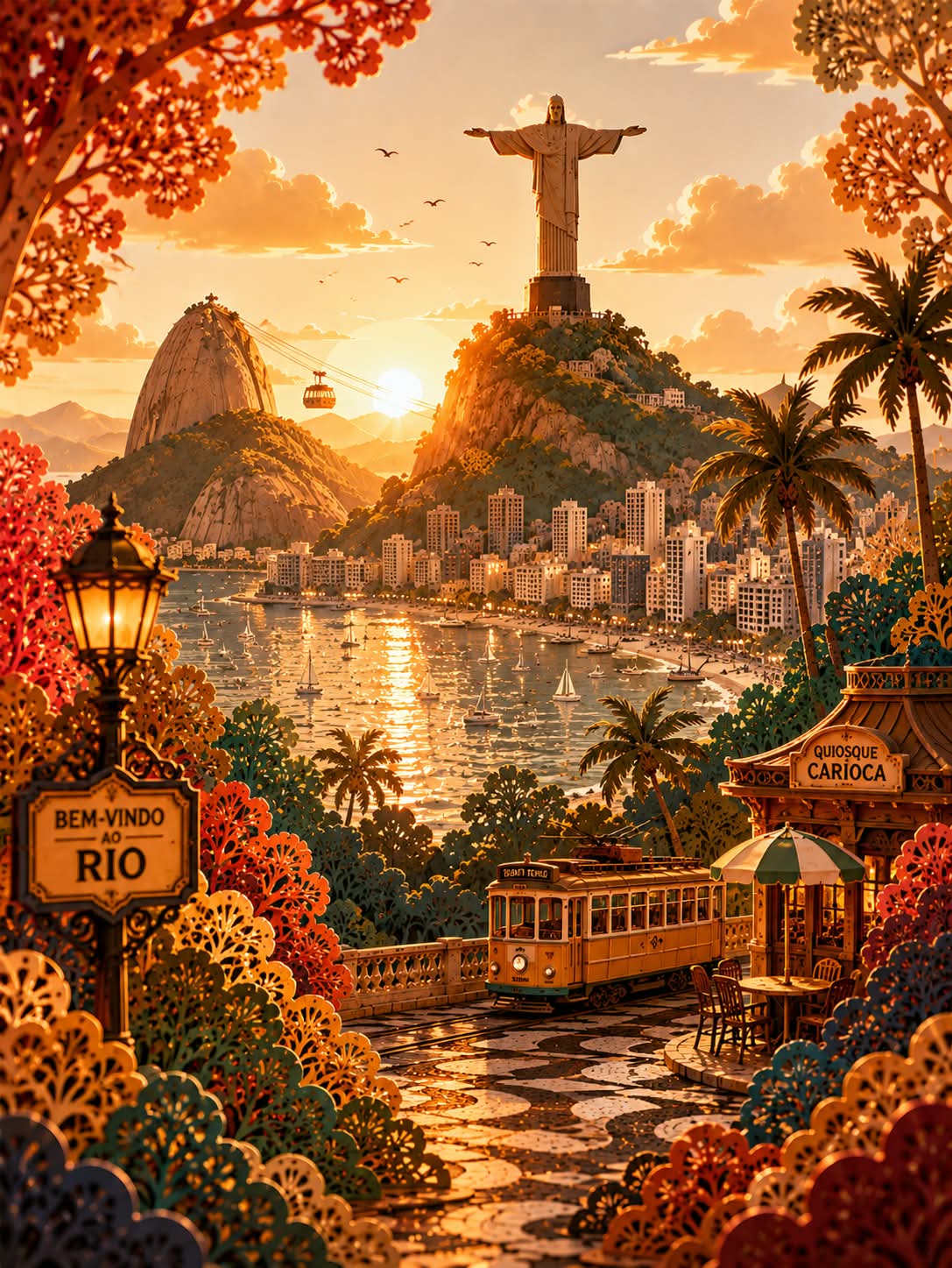 Layered Paper-Cut Luxury Travel Poster output 5