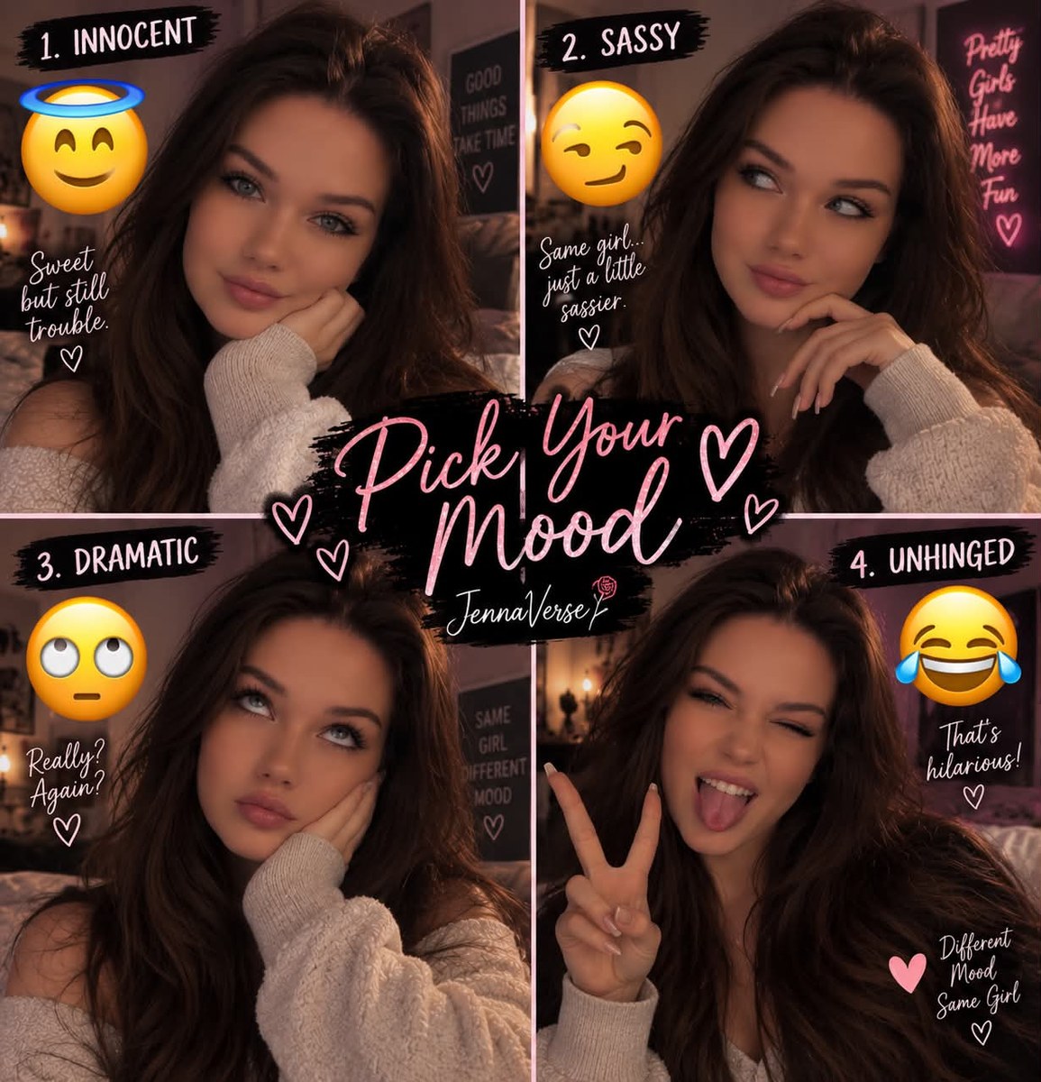 Four-Mood Photorealistic Social Media Collage