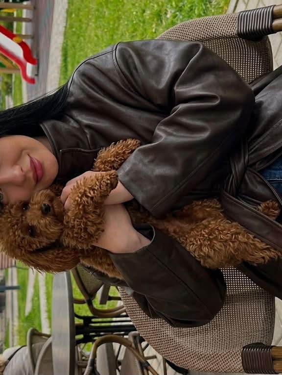 Outdoor Café Portrait with a Woman and Her Poodle output 2