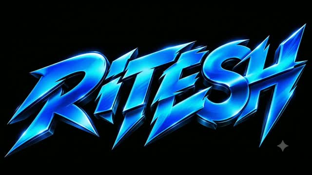 RITESH Metallic 3D Logo