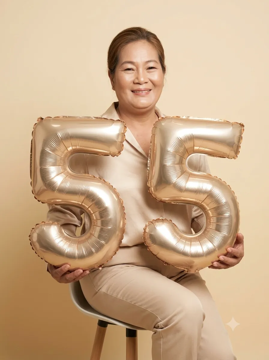 Elegant 55th Birthday Studio Portrait