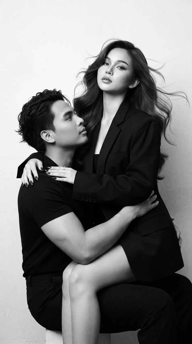 Dark Romantic Black-and-White Couple Editorial Portrait output 9
