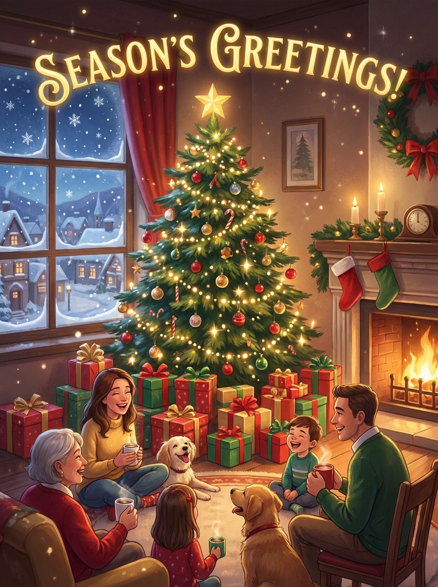 Christmas Poster - Festive Holiday Scene