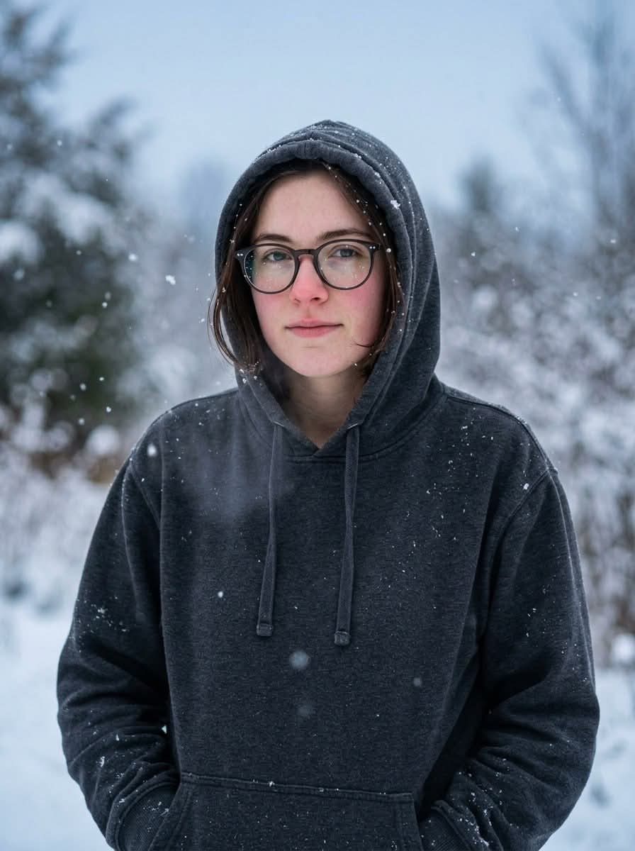 Photorealistic Portrait in Falling Snow output 2