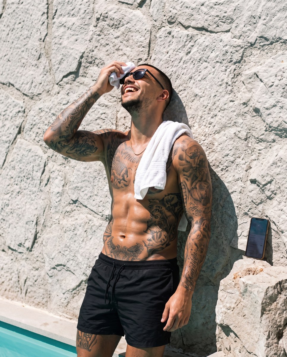 Sunlit Tattooed Fashion Portrait output 5