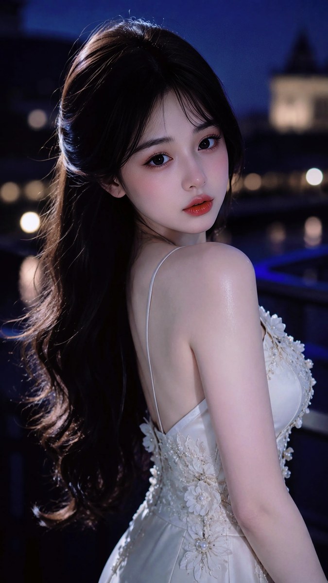 Midnight Porcelain Reverie — Editorial Portrait output 1