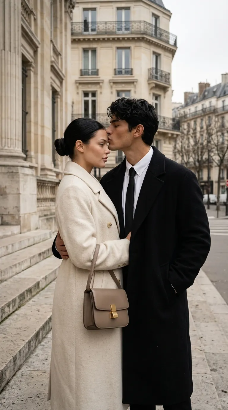 Parisian Street-Style Couple Portrait