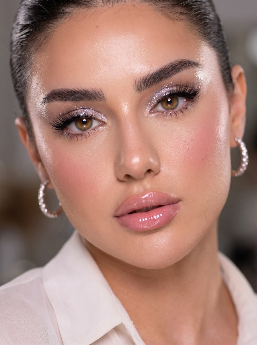 Icy Pink Soft-Glam Beauty Portrait