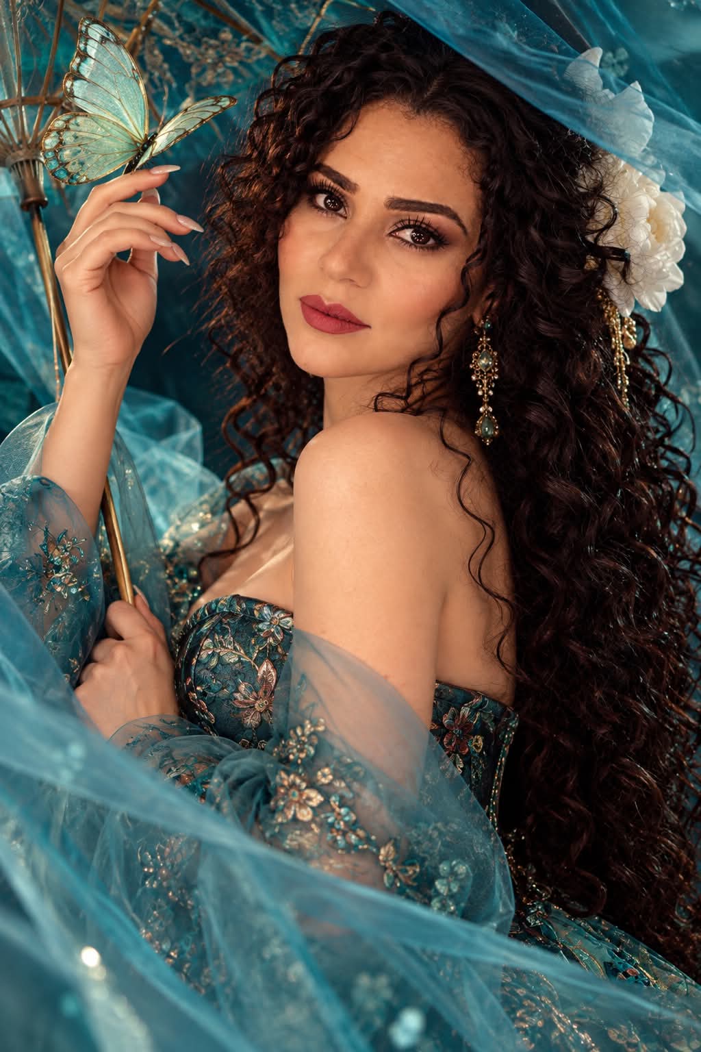 Ethereal Butterfly Fantasy Editorial Portrait output 1
