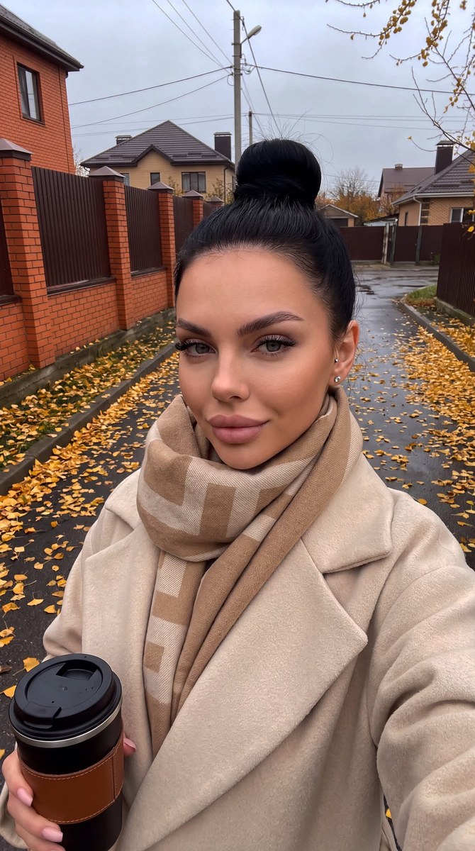 Autumn Sidewalk Selfie output 1