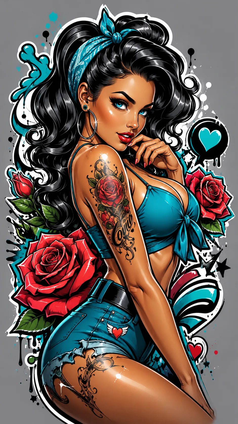 Urban Graffiti Cartoon Sticker Illustration output 2